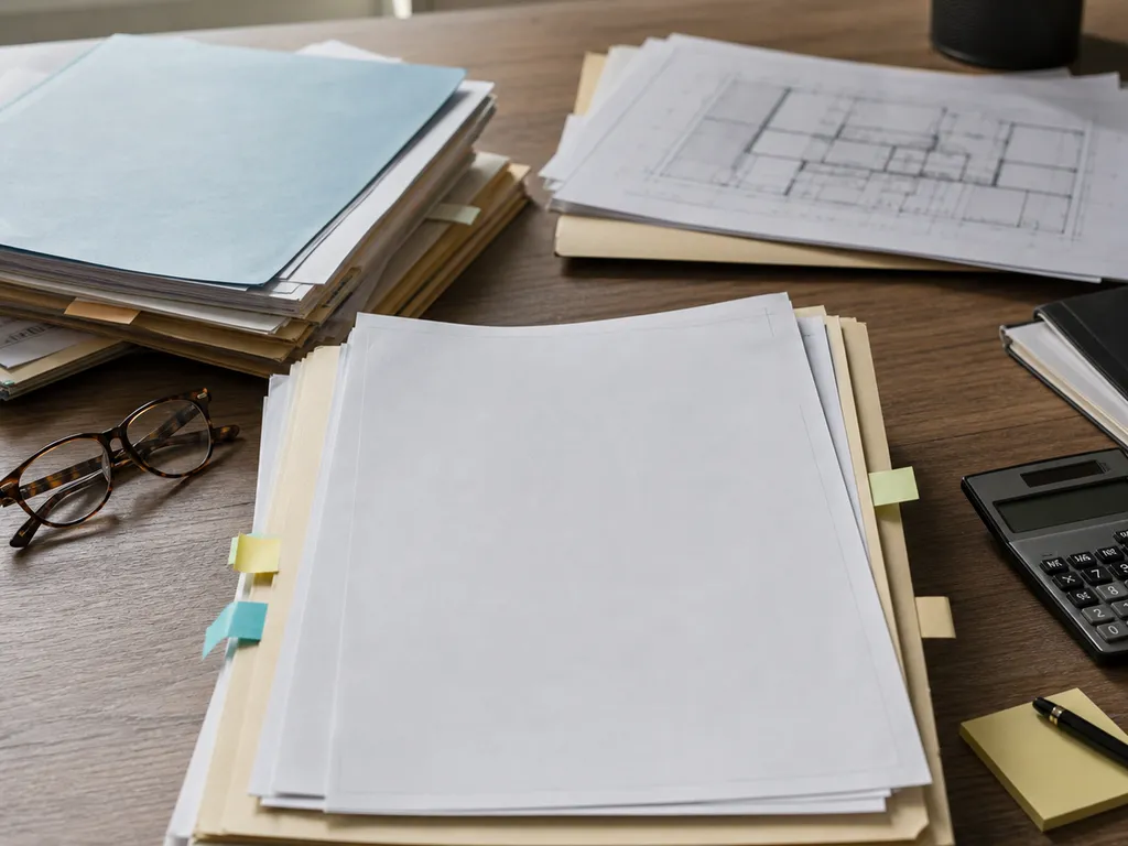 Documents juridiques et sceau notarial sur un bureau en bois sombre